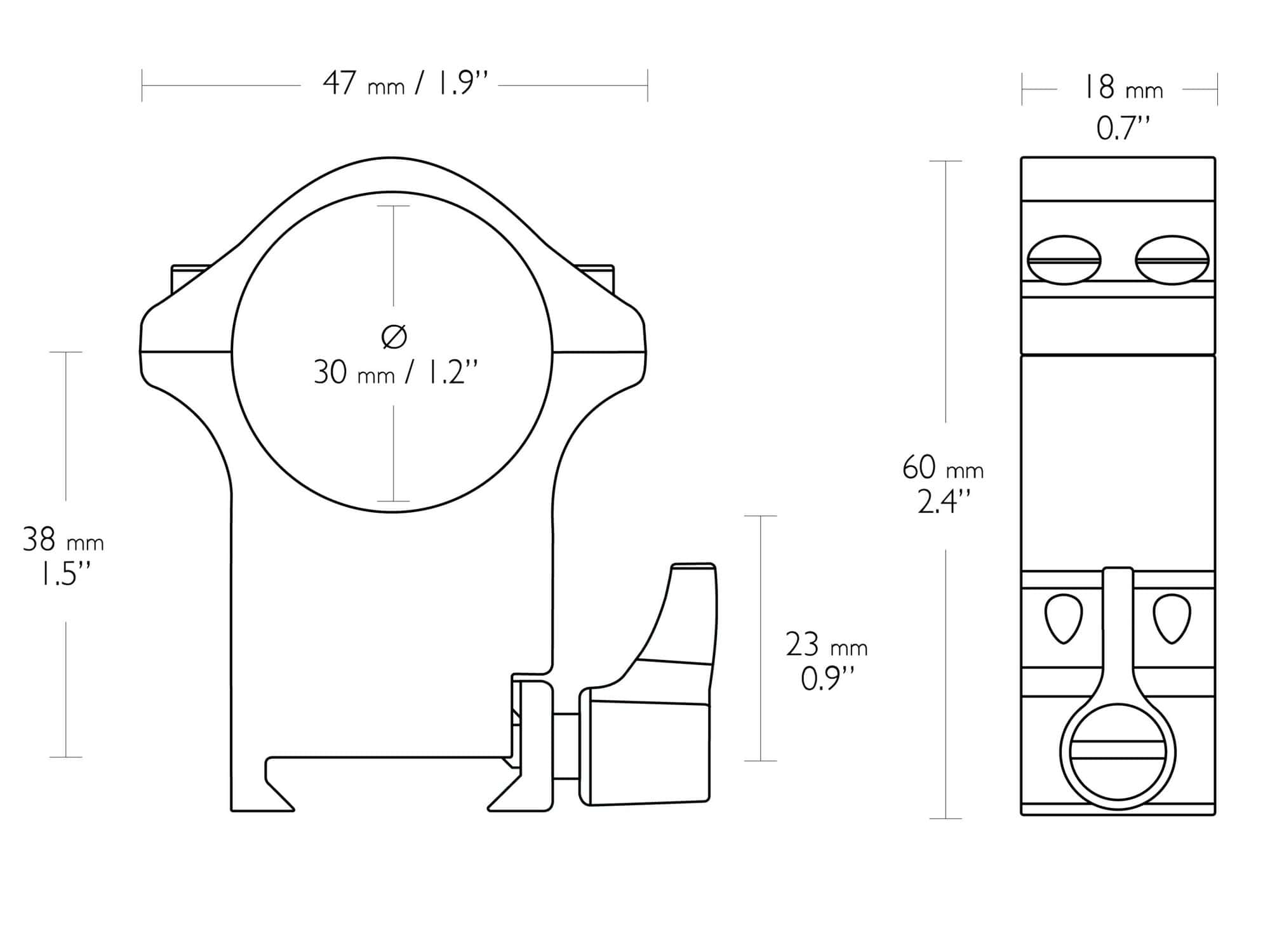 HAWKE Professional Steel Weaver 30mm/ 2pcs
