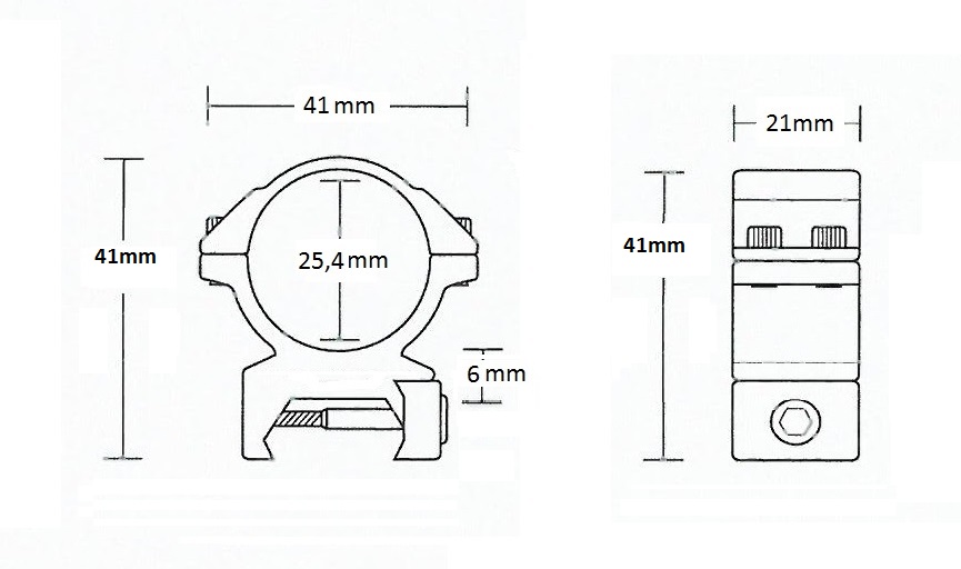 HAWKE Match Mount Weaver /2pc double screw/ 25,4