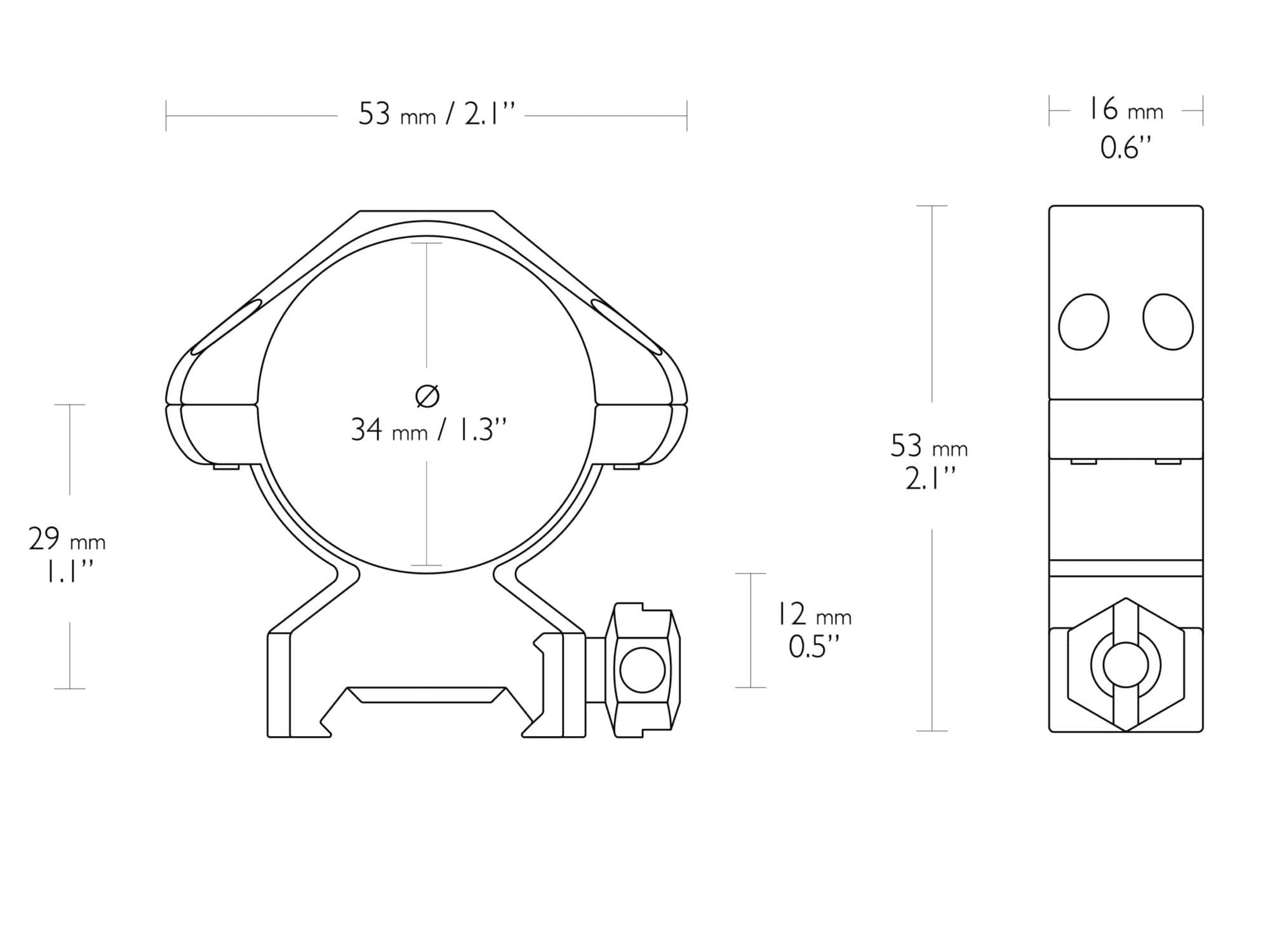 HAWKE Precision Steel Weaver (34mm/ 2pcs Low, matica)