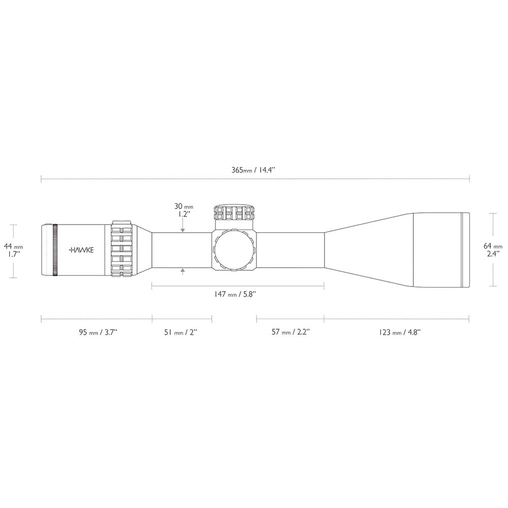 HAWKE Frontier 30 FFP 5-25×56 SF IR (FFP Mil Pro 25x)