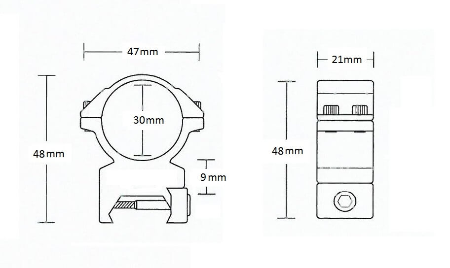 HAWKE Match Mount Weaver 30mm/2pcs