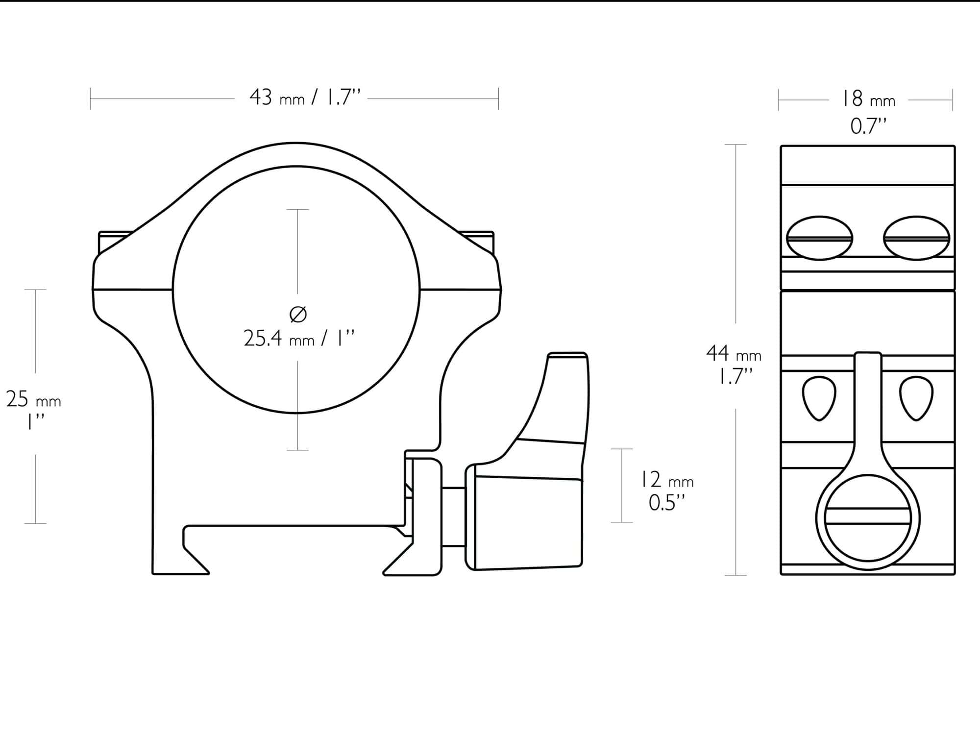 HAWKE Professional Steel Weaver (25,4mm / 2pcs matica+páčka)