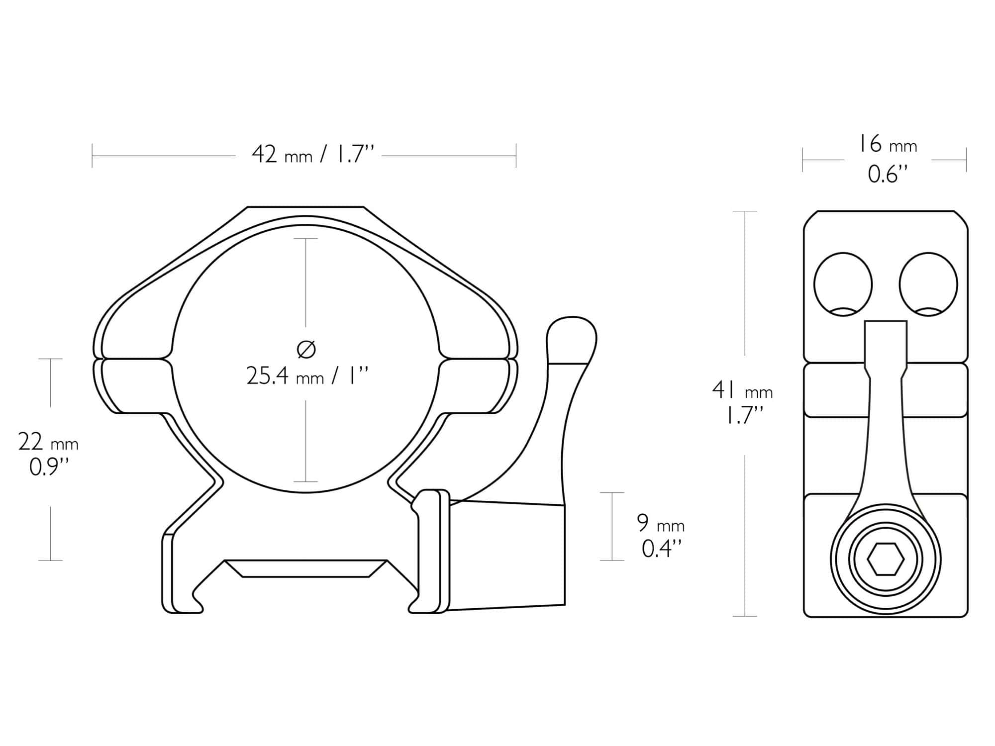 HAWKE Precision Steel Weaver (25,4 / 2pcs páčka)
