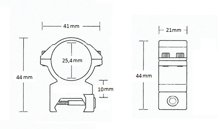 HAWKE Match Mount Weaver /2pc double screw/ 25,4