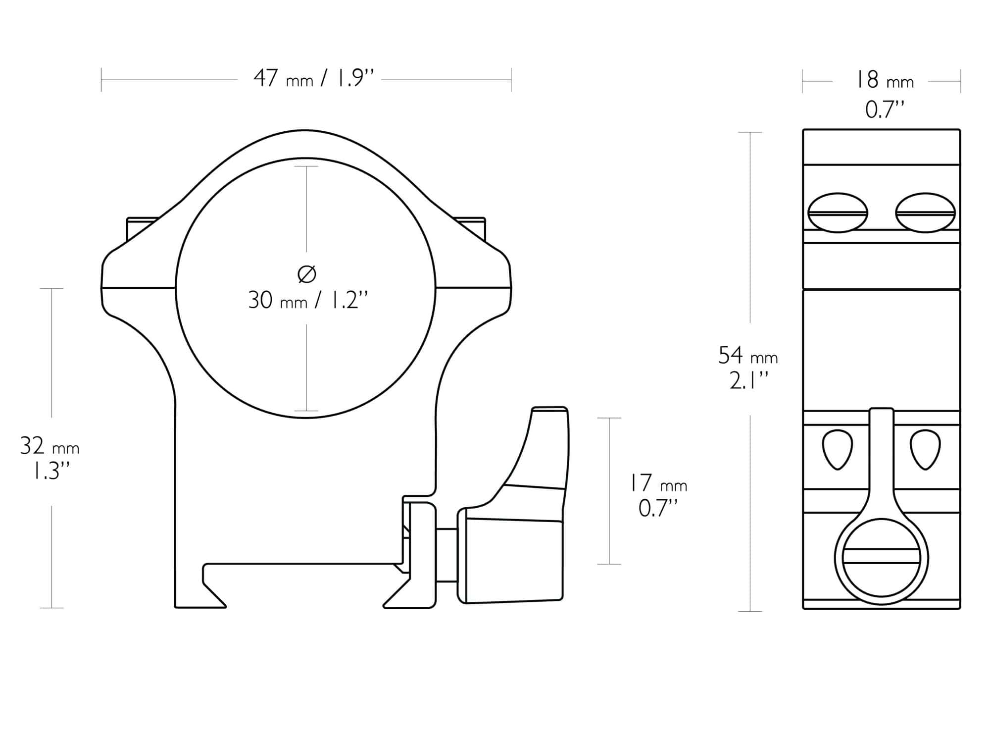 HAWKE Professional Steel Weaver 30mm/ 2pcs