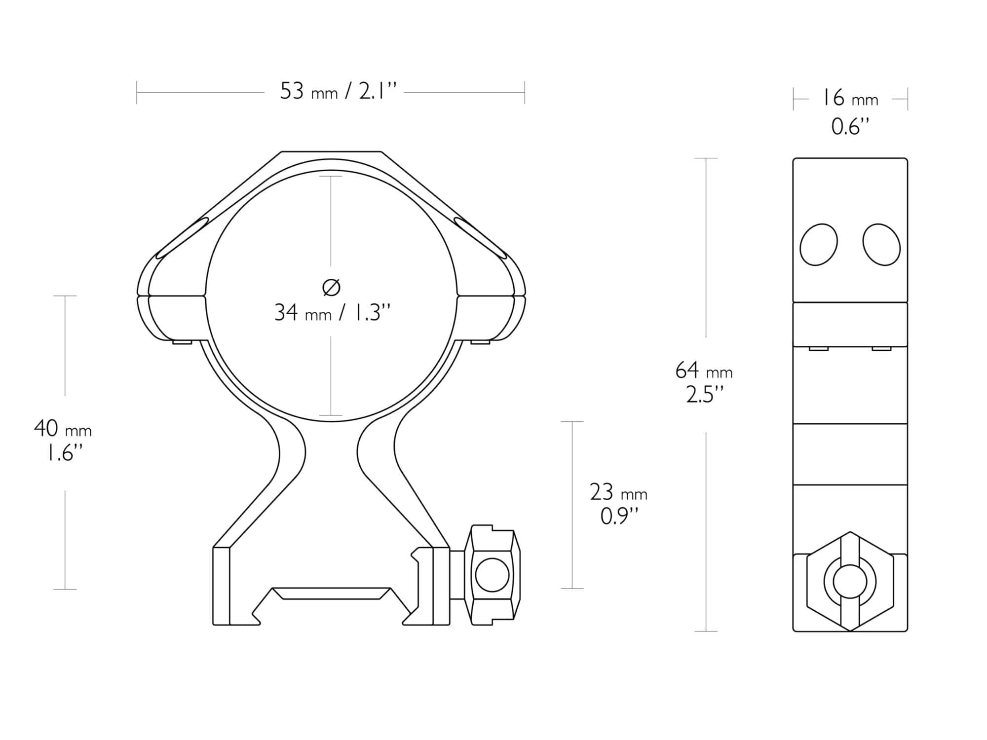 HAWKE Precision Steel Weaver (34mm/ 2pcs Low, matica)