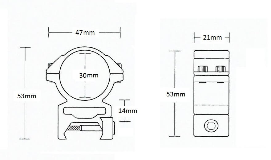 HAWKE Match Mount Weaver 30mm/2pcs