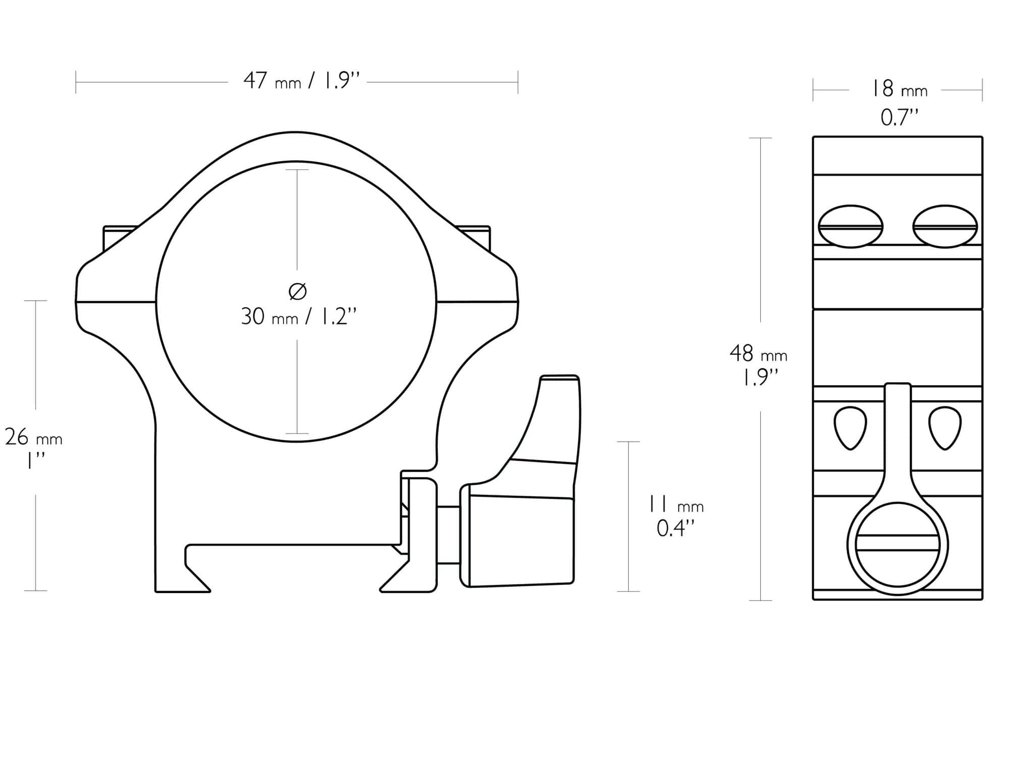HAWKE Professional Steel Weaver 30mm/ 2pcs