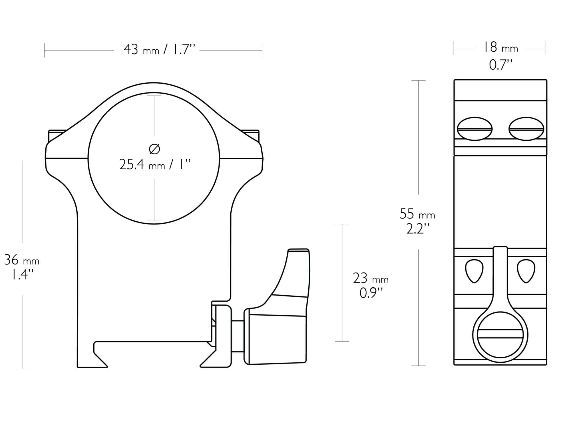 HAWKE Professional Steel Weaver (25,4mm / 2pcs matica+páčka)